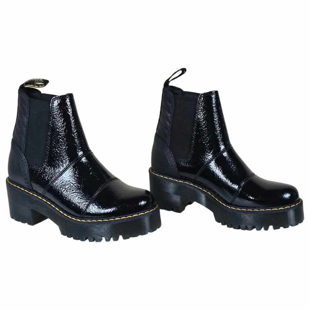 NEW Dr. Martens Black Patent Leather Chelsea Boots Rozalie Size 7 - Picture 10 of 14